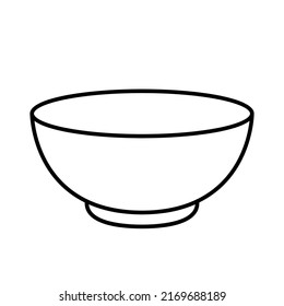 bowl for soup in linear style. plate icon on white background. vector illustration