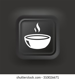 Bowl of Soup on Black Square Button
