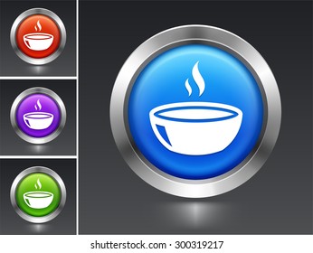 Bowl of Soup on Blue Round Button