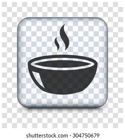 Bowl of Soup on Transparent Square Button
