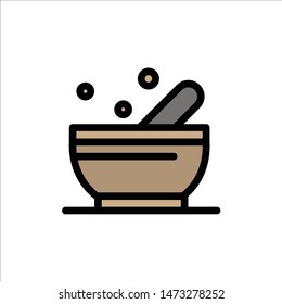 Bowl, Soup, Science  Flat Color Icon. Vector icon banner Template