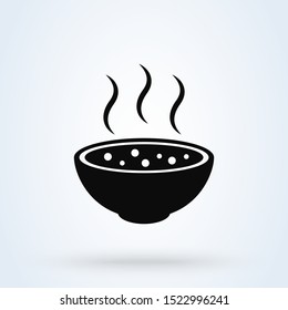 bowl soup, Simple vector modern icon design illustration.