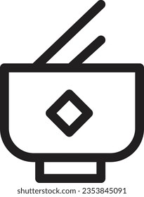 Bowl Soup Sticks Outline Icon