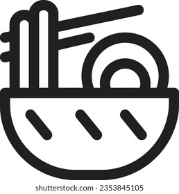 Bowl Soup Sticks Outline Icon