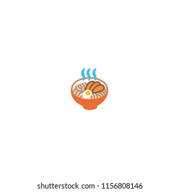 Bowl with Soup. Vector flat icon
