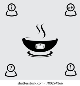 A bowl of soup vector icon