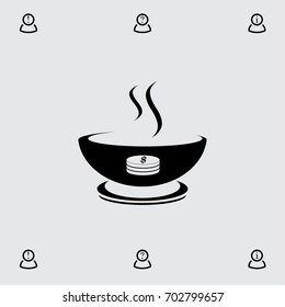 A bowl of soup vector icon