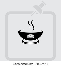 A bowl of soup vector icon
