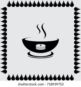 A bowl of soup vector icon