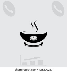 A bowl of soup vector icon