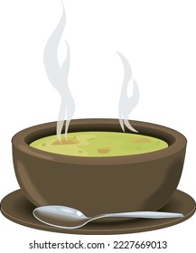 Bowl of Soup Vector Illustration
