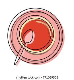 bowl of soup  vector illustration