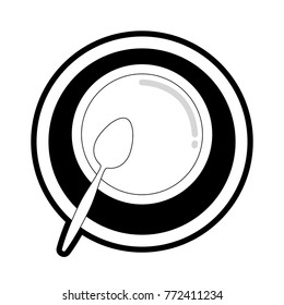 bowl of soup vector  illustration