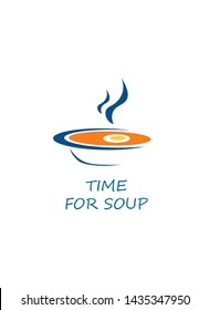 Bowl of soup. White background