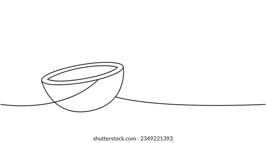 Tazón de soja de una línea de dibujo continuo. La cocina japonesa, la comida tradicional, sigue siendo una ilustración de una línea. Ilustración lineal minimalista del vector.