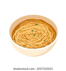 A Bowl of Spaghetti Pasta Italian Food Illustration