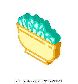bowl spinach isometric icon vector. bowl spinach sign. isolated symbol illustration