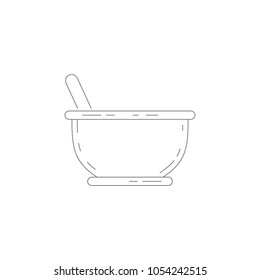 bowl with spoon icon. Simple element illustration. bowl with spoon symbol design template. Can be used for web and mobile on white background