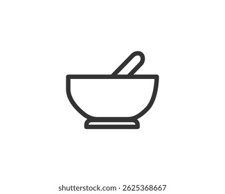 Schüssel Löffel Linie Vektor Design