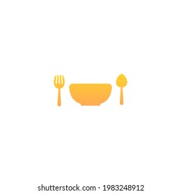 bowl and spoon logo design ilustration