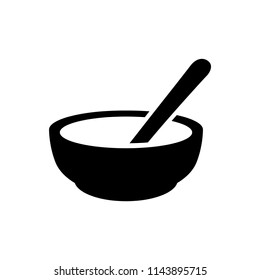 Bowl And Spoon Vector Icon