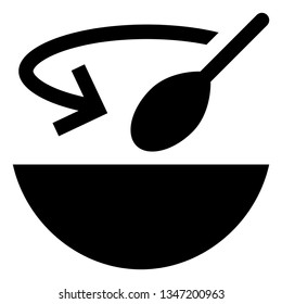 Bowl With Spoon Vector Icon