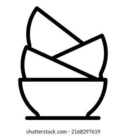 Bowl stack icon outline vector. Pottery clay. Art class
