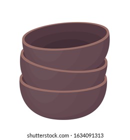 Bowl stack vector. Bowl on white background. bowl vector.