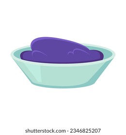 Bowl of thick fruit jam vector illustration. Cartoon drawing or sticker of tea time element isolated on white background. Desserts, pastry concept