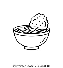 Bowl of Udon with Tempura Fritter Floating on Top - Japanese Comfort Food