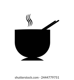 The bowl and utensil illustration design is simple