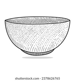 estilo de grabado de vectores de intestino dibujado a mano en blanco y negro
