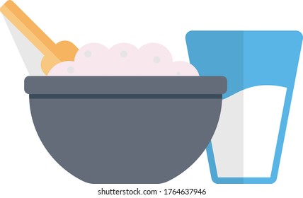 bowl vector flat color icon 