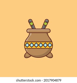 bowl vector flat color icon