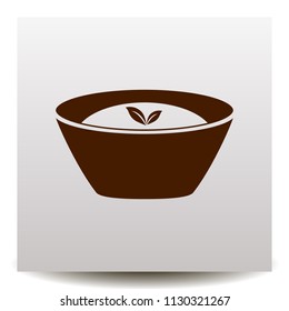 Bowl vector icon . Illustration on a flat design style. EPS 10. Suitable for restaurant sign, cafe