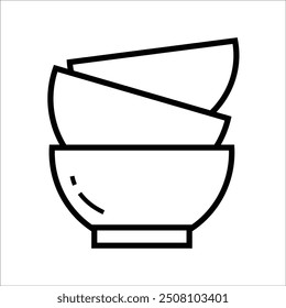 bowl vector icon line template
