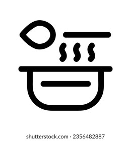 Bowl Vector Icon, Outline style icon, from Adventure icons collection, isolated on white Background.