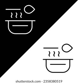 Bowl Vector Icon, Outline style icon, from Adventure icons collection, isolated on Black and white Background.