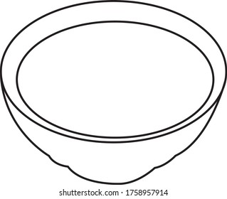Bowl vector icon thin line round isolated