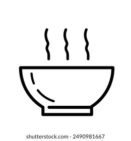 Bowl with vector line art style