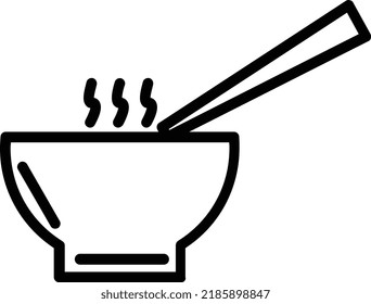 Diseño de iconos de la línea del vector Bowl