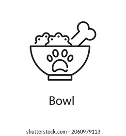 Bowl Vector outline Icon Design illustration. Veterinary Symbol on White background EPS 10 File