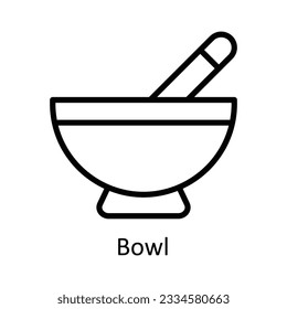 Ilustración de diseño de iconos del contorno del vector Bowl. Símbolo de cocina y hogar sobre fondo blanco archivo EPS 10