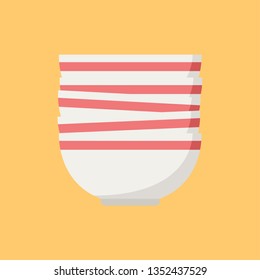 Bowl vector. Bowl stack. wallpaper. free space for text. symbol.