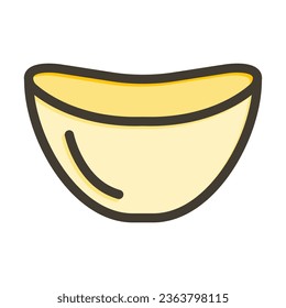 Bowl Vector Thick Line Filled Colors Icon For Personal And Commercial Use.
