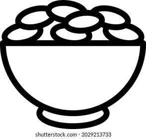 bowl vector thin line icon