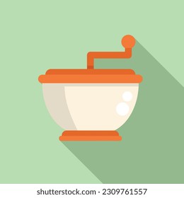 Bowl vegetable cutter icon flat vector. Cut hand. Cooking tool