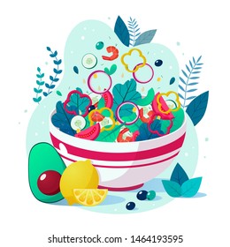 Bowl of vegetable salad. Concept of healthy eating.