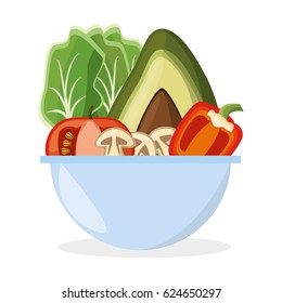 bowl vegetables salad fresh delicious