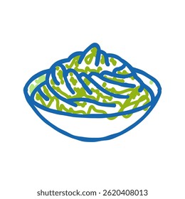 bowl wasabi sauce food doodle icon sketch vector. bowl wasabi sauce food sign. isolated symbol illustration